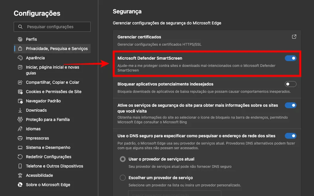 Como ativar o SmartScreen no Microsoft Edge (Captura de tela: Caio Carvalho)