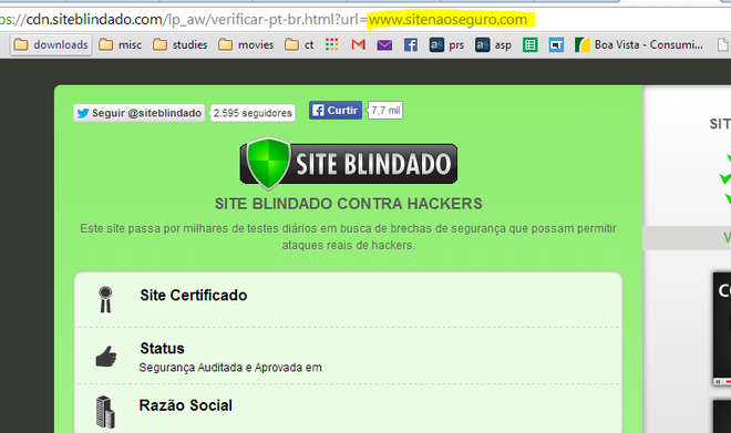 Site não blindado Site não blindado