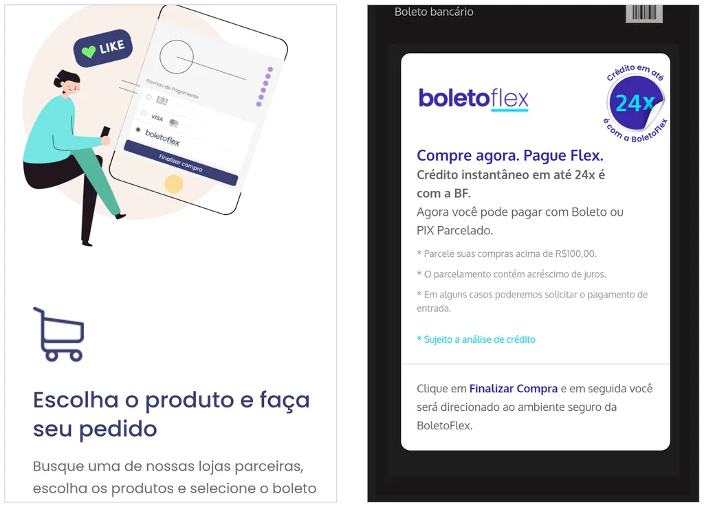 Boletoflex é opção de pagamento em diferentes redes (Captura de tela: André Magalhães)