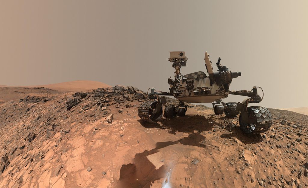 O rover Curiosity, que está em Marte há 9 anos (Imagem: Reprodução/NASA)