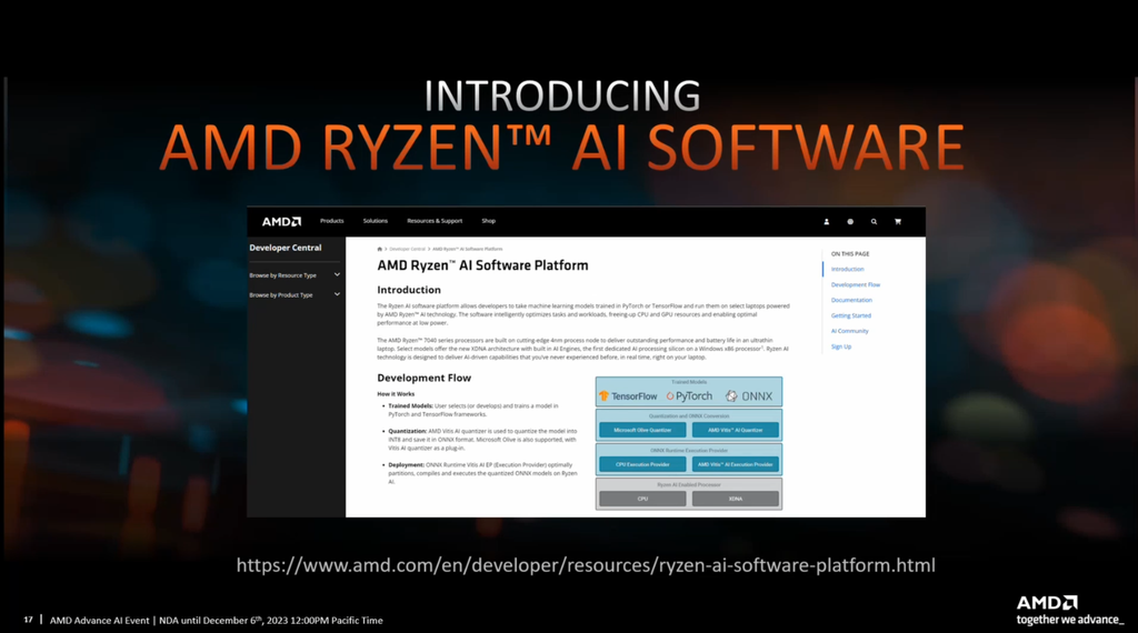 Já disponível, o Ryzen AI Software é uma ferramenta baseada em modelos de código aberto que agiliza o desenvolvimento de recursos de IA (Imagem: Divulgação/AMD)
