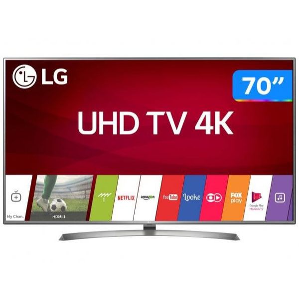 Smart TV 4K LED 70” LG 70UJ6585 Wi-Fi HDR - 4 HDMI 2 USB