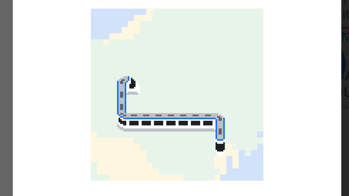 Play Snake (with trains) on Google Maps