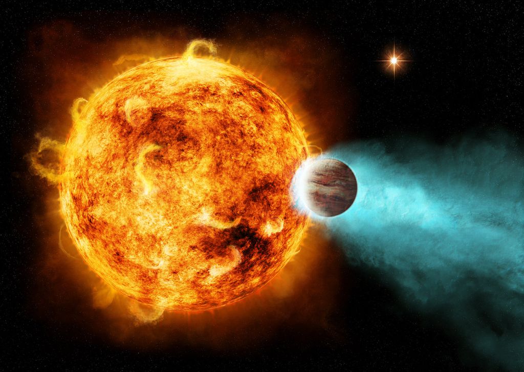 Conceito artístico de um exoplaneta do tipo Júpiter Quente (Imagem: NASA/Ames/JPL-Caltech)