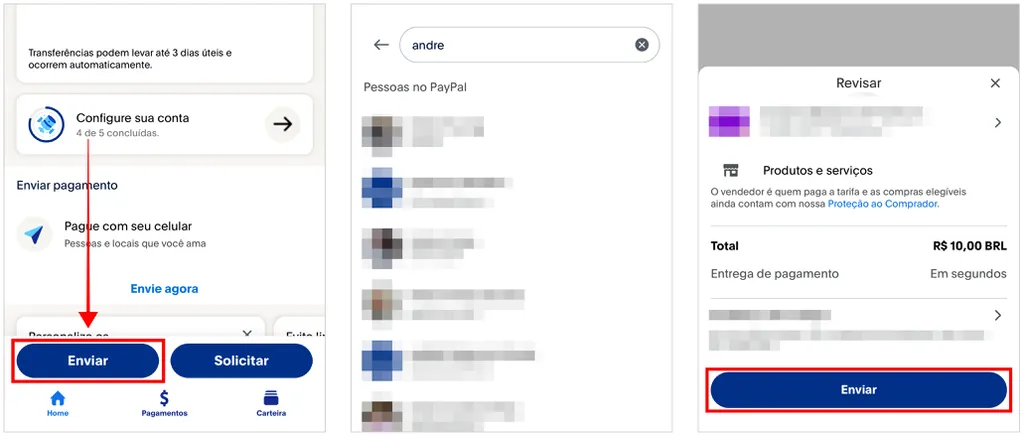 Como pagar pelo PayPal: abra o app e acesse a aba de Pagamentos (Captura de tela: Caio Carvalho)