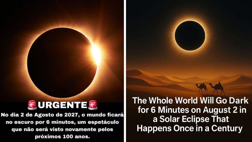 Informações falsas sobre eclipse solar total