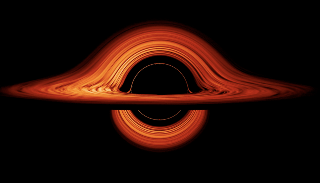 Imagem artística de um buraco negro com disco de acreção (Imagem: Reprodução/NASA)
