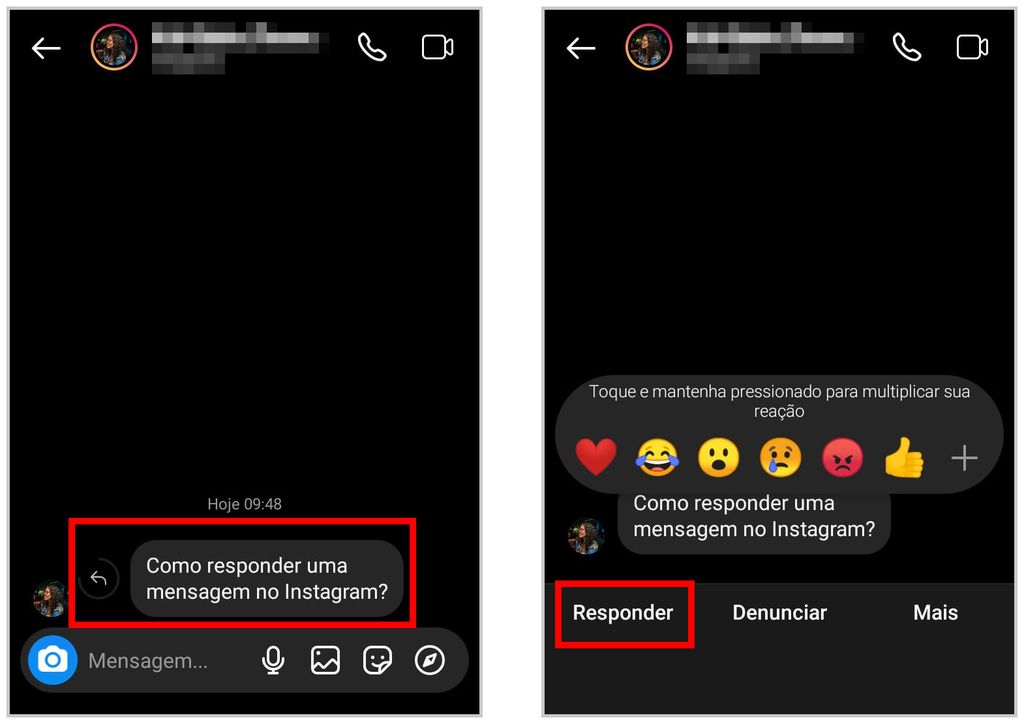 Veja como responder uma mensagem no Instagram no Messenger (Captura de tela: Matheus Bigogno)