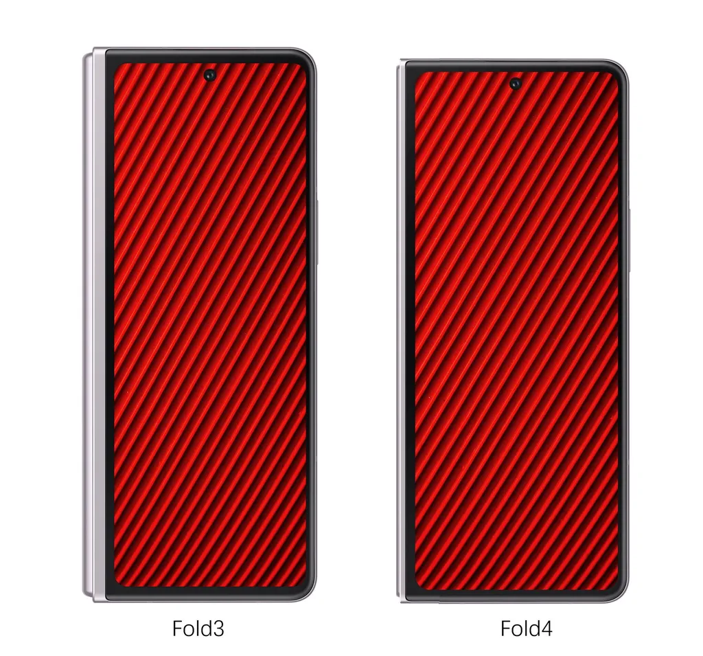 Conceito imagina mudanças entre painel frontal do Z Fold 3 e Z Fold 4 (Imagem: Reprodução/Ice Universe)