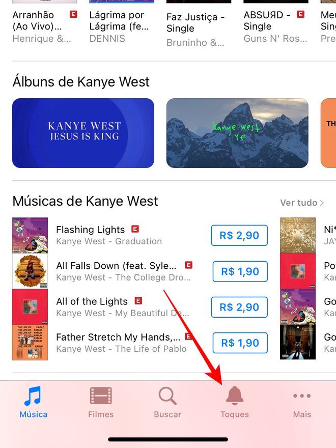 Entre na seção de toques da iTunes Store - Captura de tela: Thiago Furquim (Canaltech)