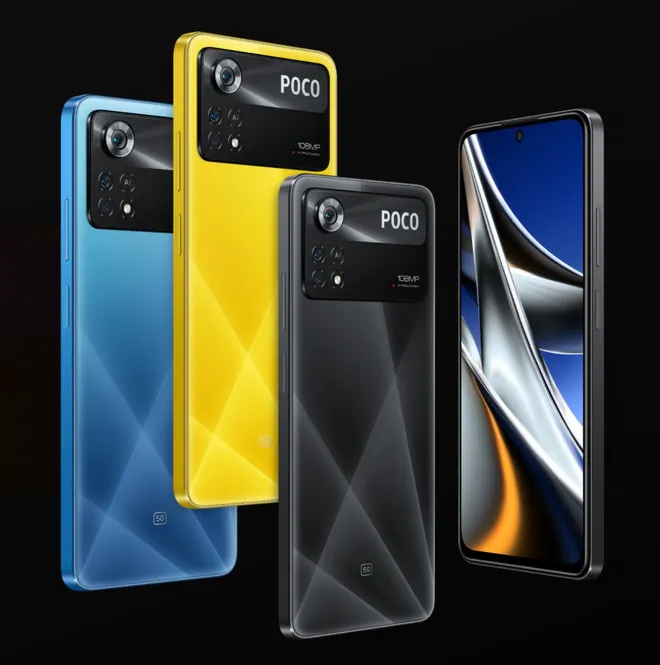 Disponível em três cores, Poco X4 Pro 5G tem preço muito competitivo (Imagem: Reprodução/Poco)