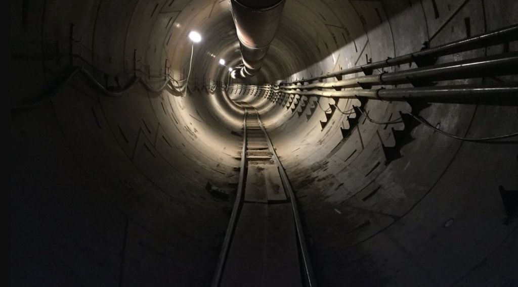 Túnel da Boring Company em Hawthorne, na Califórnia: dois destes serão construídos pela empresa em Las Vegas