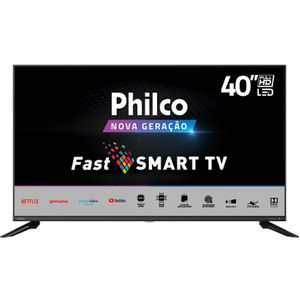 Smart TV LED 40" Full HD Philco PTV40G60SNBL com Processador Quad Core, GPU Triple Core, Dolby Audio, Mídia Cast, Wi-Fi, HDMI e USB