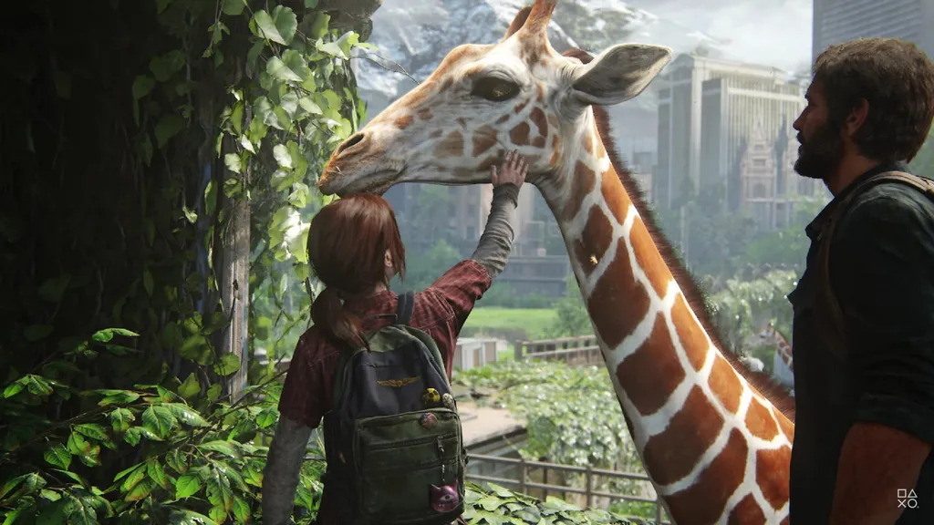 A icônica cena da girafa contará com um toque especial no PS5, graças ao DualSense. (Imagem: Reprodução/PlayStation)