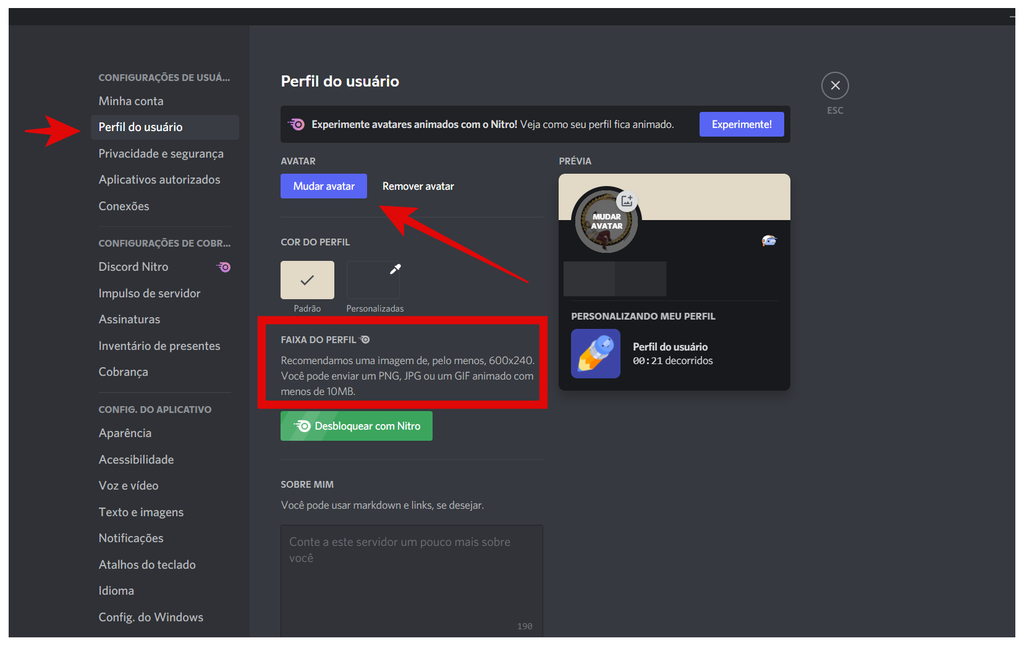 Como colocar GIF no perfil do Discord