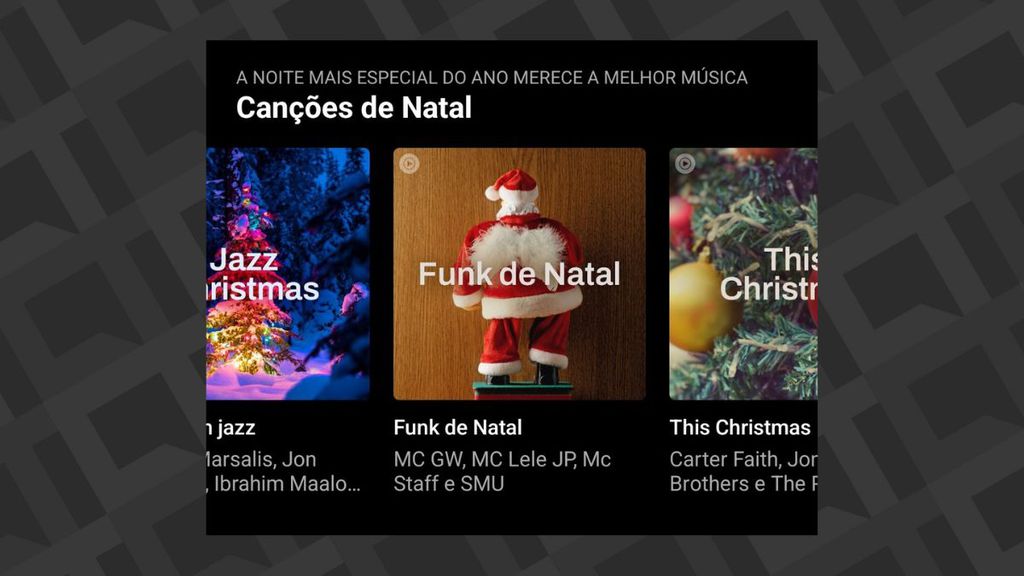 Playlists de Natal no YouTube Music