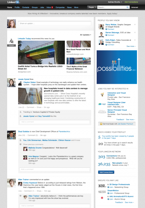 LinkedIn novo design LinkedIn novo design