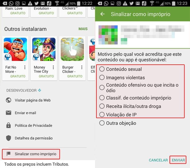 Como denunciar aplicativos na Google Play Store pelo Android