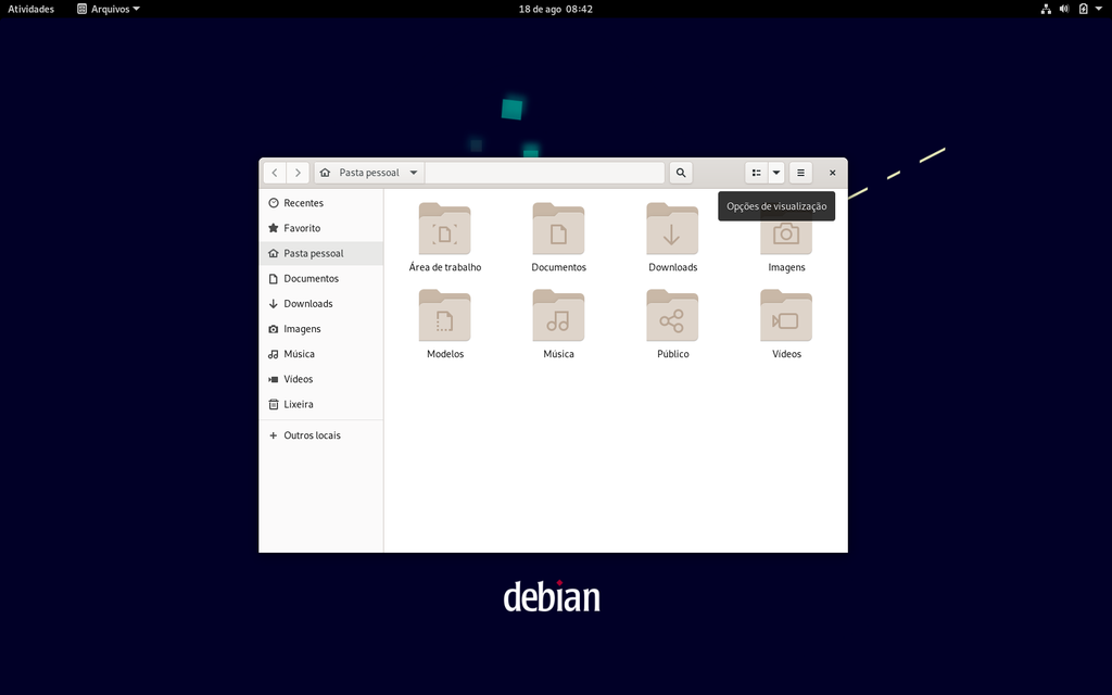 O sistema de arquivos aprimorado é um dos destaques do Debian (Imagem: Captura de tela/Canaltech)