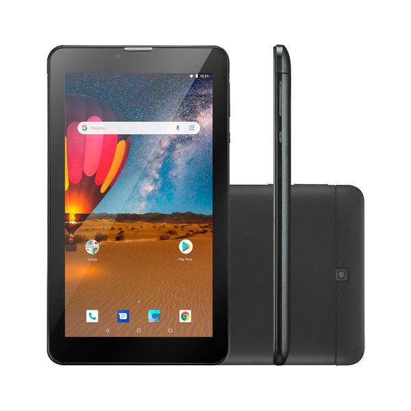 Tablet Multilaser M7 Plus Wi-Fi, Bluetooth 16GB Android Oreo Tela 7 Pol. Câmera 2MP Frontal 1.3MP Preto [À VISTA]