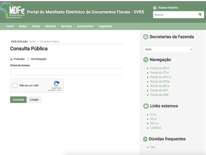 Faça a consulta da MDF-e (Imagem: André Magalhães/Captura de tela)