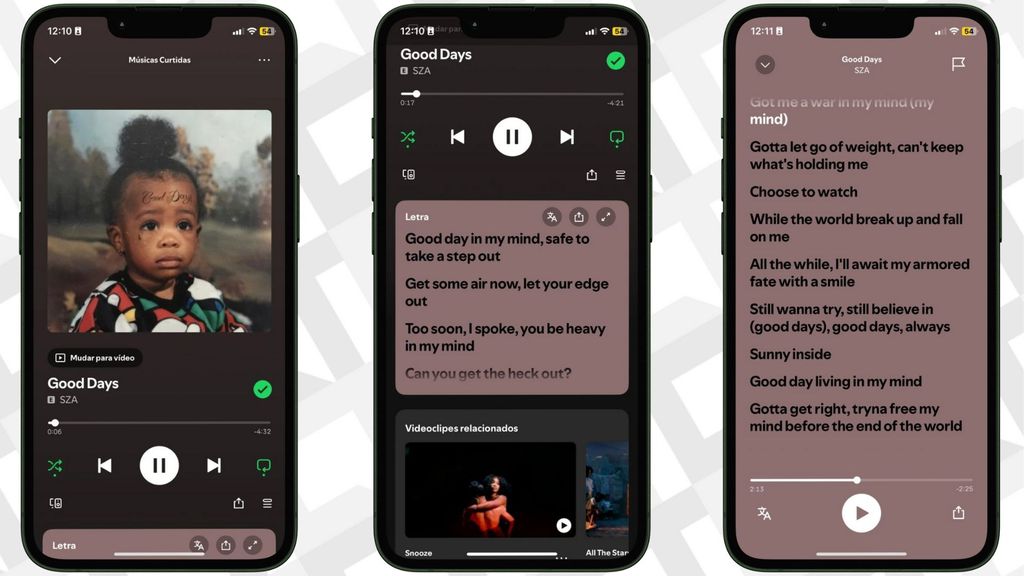 Função letras em tempo real parceria do Spotify com Musixmatch captura de tela passo a passo