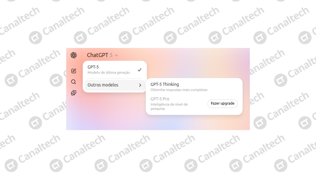OpenAI remove modelos mais antigos do ChatGPT após lançamento do GPT-5 (Imagem: Captura de tela/Bruno De Blasi/Canaltech)