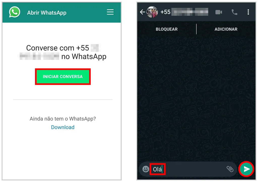 Veja como mandar mensagem anônima no WhatsApp é possível usando a API do mensageiro (Captura de tela: Matheus Bigogno)