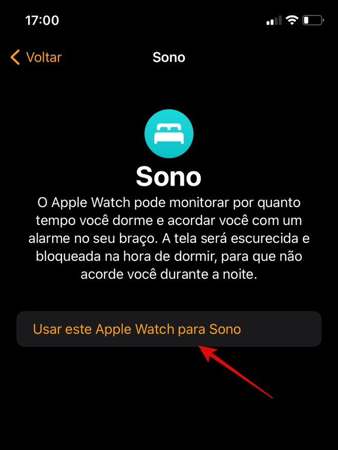 Ative o Apple Watch para o Sono no relógio da Apple - Captura de tela: Thiago Furquim (Canaltech)