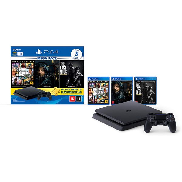 Console PlayStation 4 1TB Bundle Hits 9 - GTA V, Death Stranding, The Last Of Us