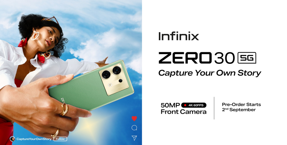 Infinix Zero 30 5G será vendido em duas cores e terá câmera frontal de 50 MP