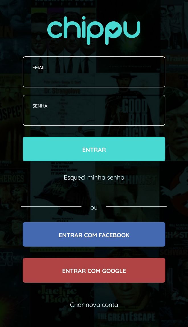 Faça login ou registre-se no Chippu - (Captura: Canaltech/Felipe Freitas)