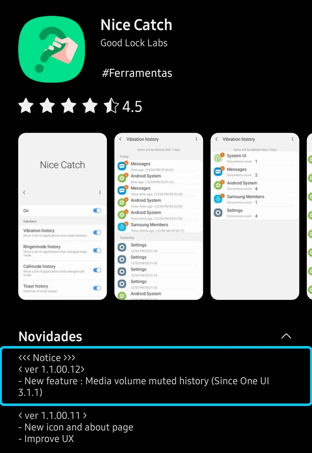 App antecipa que a próxima atualização da One UI baseada no Android 11 será a 3.1.1 (Imagem: Igor Almenara/Canaltech)