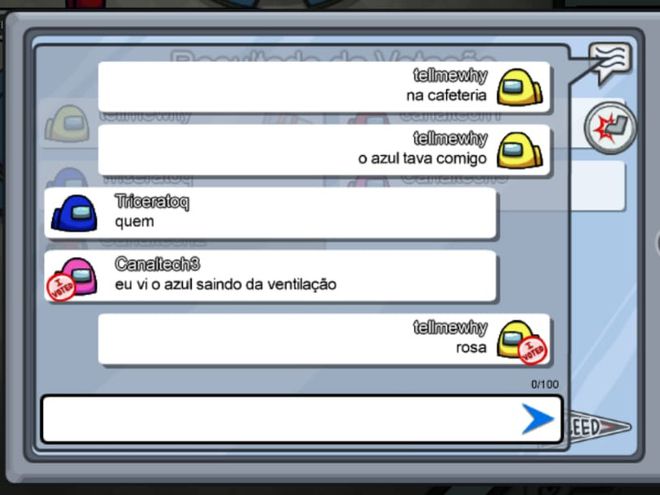 Se você viu uma acusação injusta no chat, informe aos outros jogadores (Captura de tela: Matheus Bigogno)