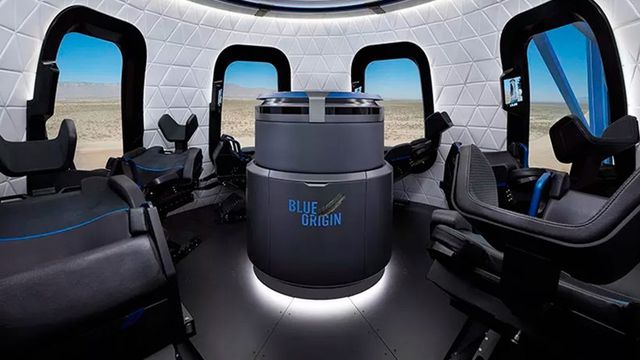 Blue Origin divulga imagens de sua cápsula de turismo espacial