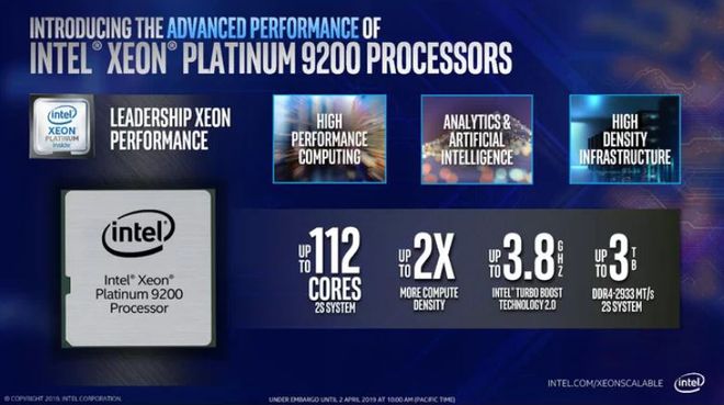 Processadores da linha Xeon 9200 são os mais rápidas já lançados pela empresa, e a quantidade de canais de memória é o principal diferencial para o uso em Data Centers (Imagem: Intel)