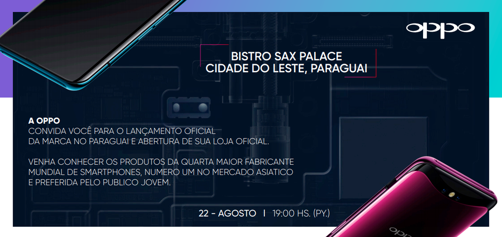 OPPO agenda evento no Paraguai e deve revelar planos para o mercado brasileiro