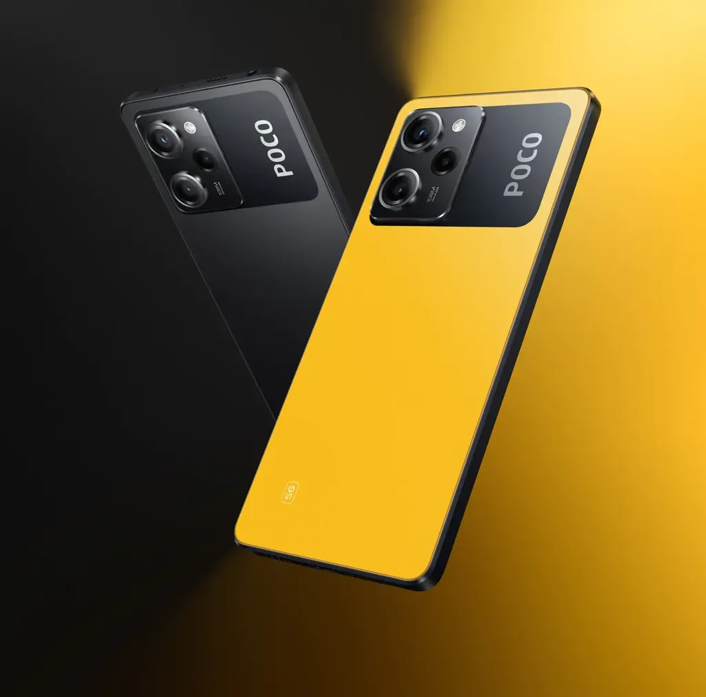 Poco X5 Pro tem versão na cor amarela (Imagem: Divulgação/Poco)