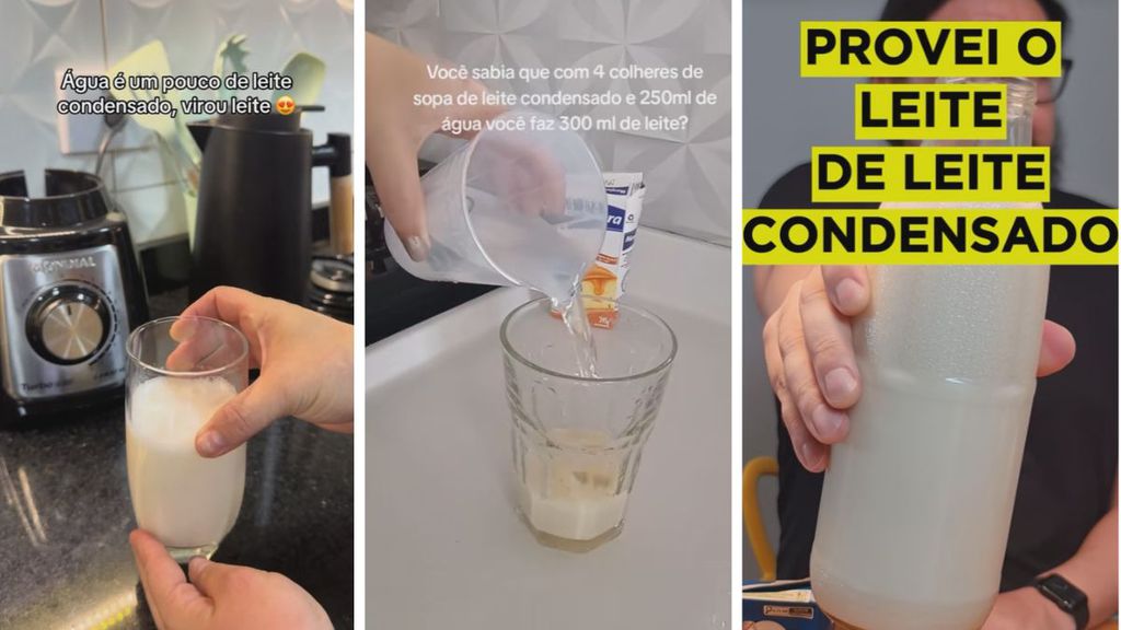 Vídeos que aconselham diluir leite condensado em água Vídeos que aconselham diluir leite condensado em água