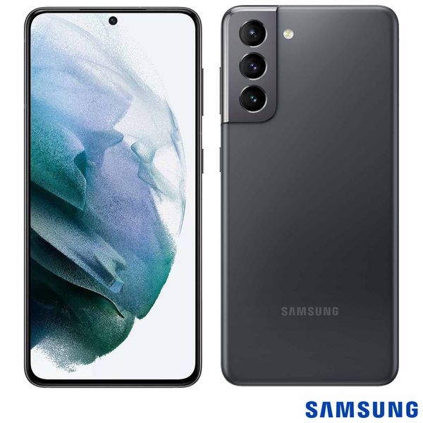 Samsung Galaxy S21 Cinza, com Tela Infinita de 6,2”, 5G, 128GB, Câmera Tripla de 12MP+64MP+12MP - SM-G991BZAJZTO