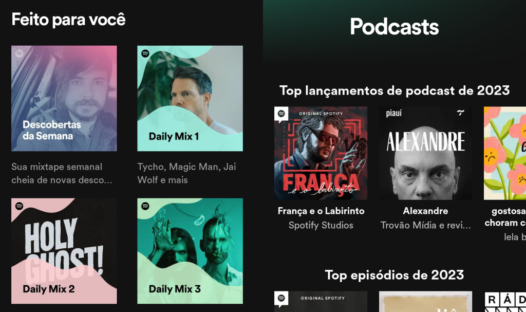 O Spotify é quase sinônimo de músicas e podcasts para curtir nas férias (Imagem: Captura de tela/Fabrício Calixto/Canaltech)