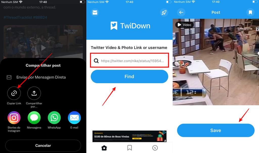 O TwiDown é uma das soluções do iOS que permite baixar vídeos do X (Imagem: Captura de tela/Fabrício Calixto/Canaltech)