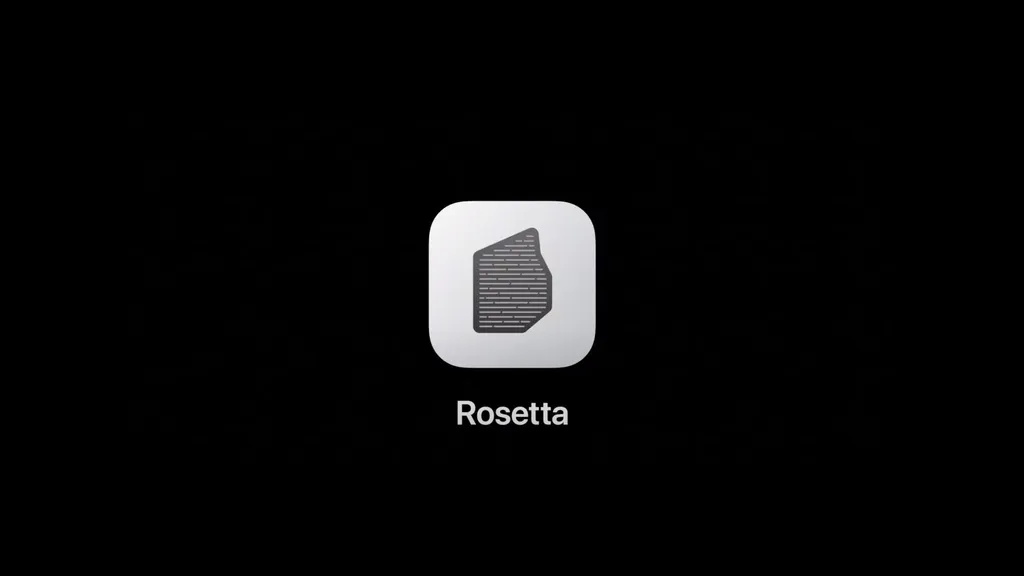 O Rosetta é uma ferramenta de compatibilidade que "traduz" programas feitos para CPUs x86 para ARM (Imagem: Reprodução/Apple)