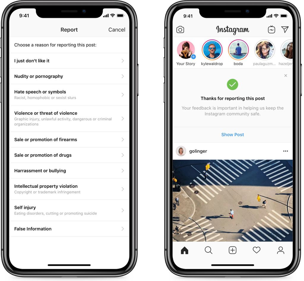 O novo recurso do Instagram é uma forma dos usuários ajudarem a conter a disseminação de fake news (Foto: Instagram)