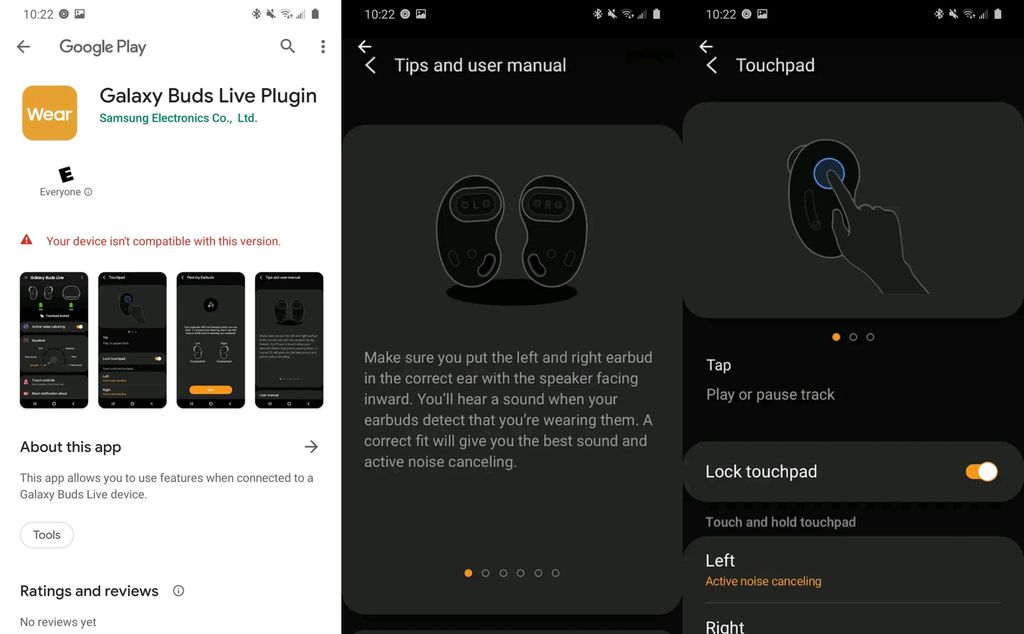 Capturas de tela do aplicativo Galaxy Wearables para Android (Foto: Reprodução/MSPoweruser)