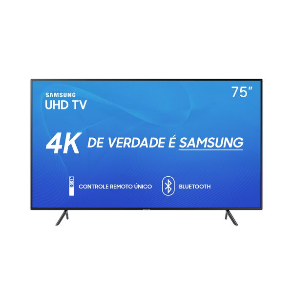 Smart TV LED 75" Samsung RU7100 Ultra HD 4K Bluetooth, Wifi, HDR Premium, Itunes, Controle Único 3 HDMI, 2 USB