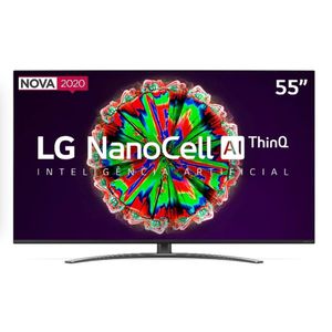 Smart TV LG 55'' 55NANO81 Ultra HD 4K NanoCell IPS WiFi Bluetooth HDR Inteligencia Artificial ThinQAI Google Assistente Alexa IOT [CUPOM]