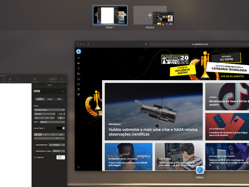 Adicione uma janela ao Space do Mission Control - Captura de tela: Thiago Furquim (Canaltech)