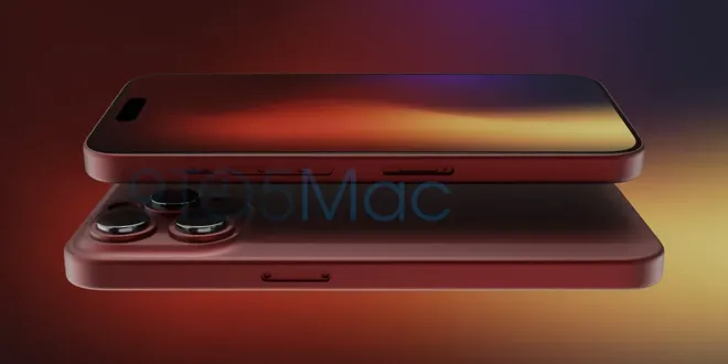 Cor de destaque do iPhone 15 Pro e 15 Pro Max seria o vermelho escuro (Imagem: Reprodução/9to5Mac)