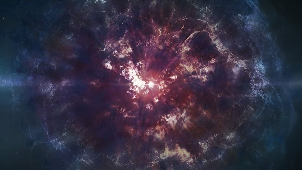 Conceito artístico da supernova que teria dado origem à estrela "diferentona" (Imagem: Reprodução/Universidade de Chicago/SDSS-V/Melissa Weiss)